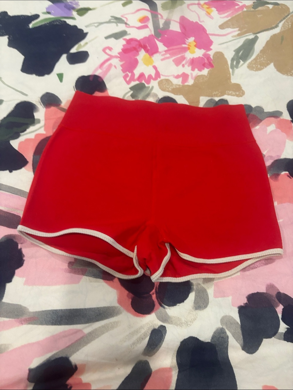 wild fable Red Athletic Knit Shorts with White Trim